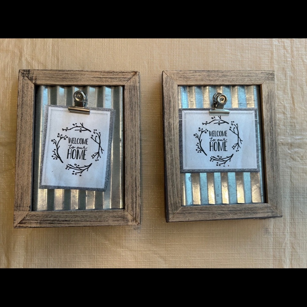 Rustic Brown and Silver Welcome Home Frames